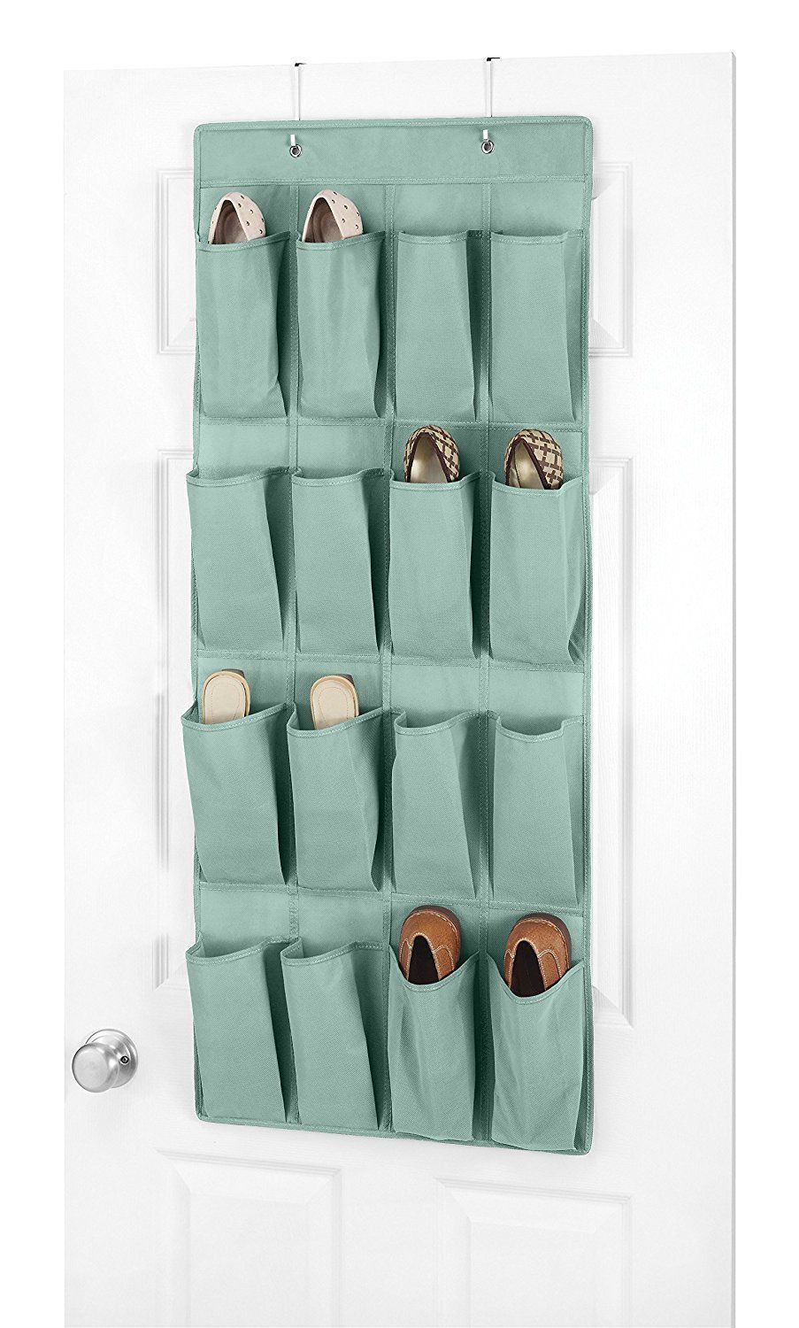 ebay shoe organizer on Whitmor Over The Door Shoe Organizer 16 Pockets Turquoise Green 18 X 44 2 Pack 38861637042 Ebay