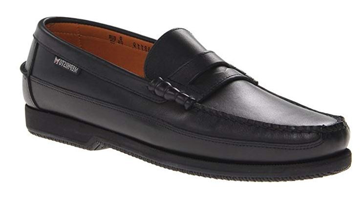 Mephisto Soft-Air Tech Men's Cap Vert Slip-On Boat Shoe Black US Size ...