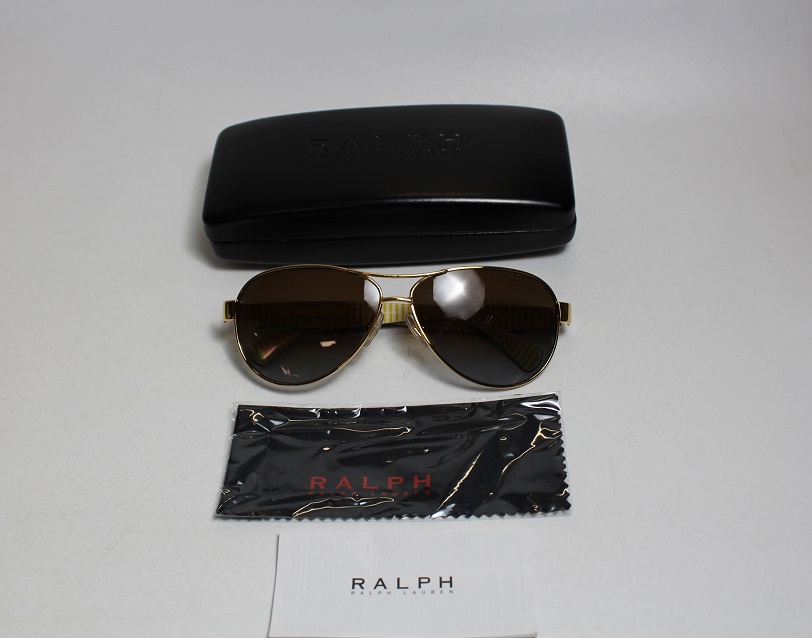 STORE DEMO Ralph RA4096 59-11-130 Gold/Brown Polarized Sunglasses Free ...