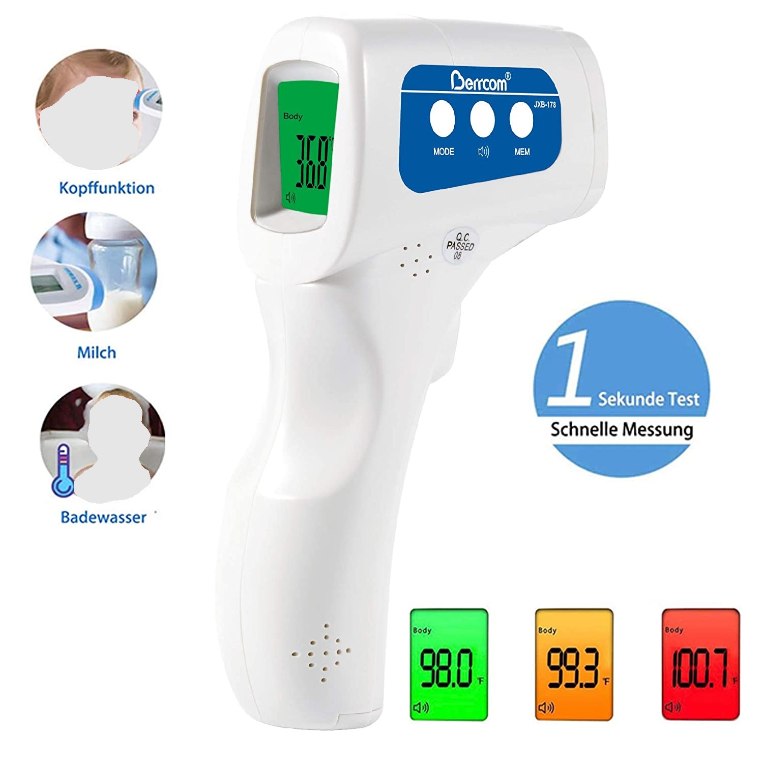 Berrcom Digital Non-Contact Infrared Digital Thermometer | FDA approved ...